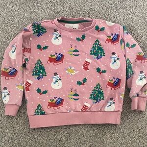 Mini Boden Pink Holiday Sweatshirt